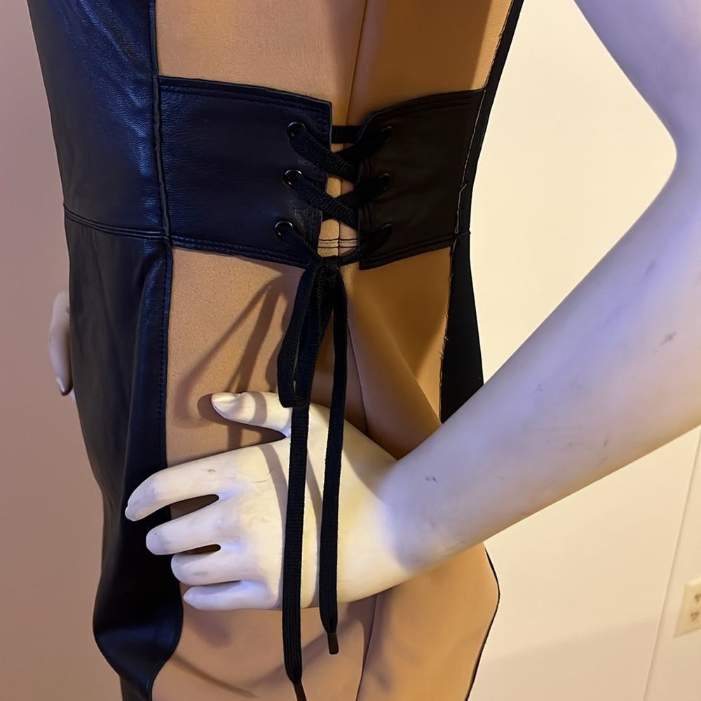 TRACY REESE 100% Lamb Leather Dress - Picture 3 of 14